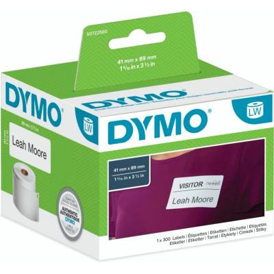 DYMO štítky na menovky, biely papier, 89x41mm S0722560