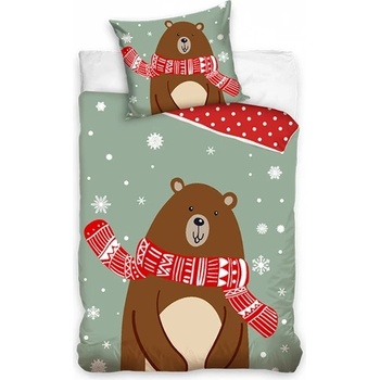 Sonne Коледен спален комплект Brown Bear двулицев - 2 части (PAT348)