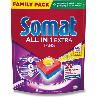 Somat All in 1 Extra Lemon tablety do myčky 140 ks
