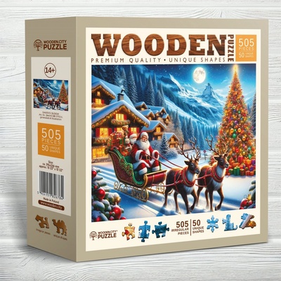 WOODEN CITY Dřevěné Santovy sáně 505 dielov