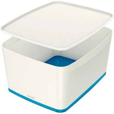 Leitz MyBox s víkem velikost L bílá/modrá 52161036
