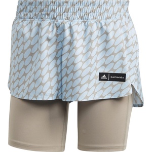 adidas Дамски къси панталони Adidas x Marimekko Run Icons Logo 2-in-1 Running Shorts Womens - Icebluebrown