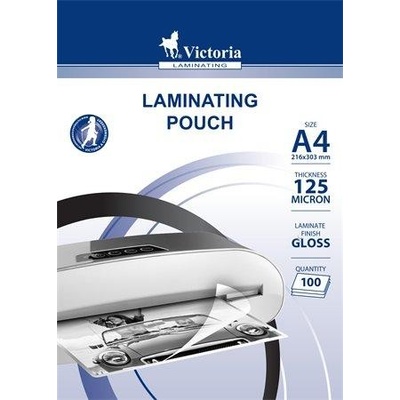 Laminovacia fólia, laminovateľná za tepla, 125 mikr., A4, lesklá, VICTORIA