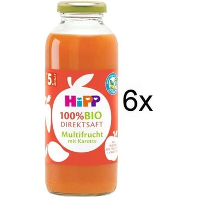 HiPP 100 % BIO JUICE Ovocná šťáva s karotkou 6 x 330 ml
