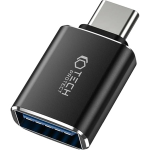 Tech-Protect Преходник Tech-Protect UltraBoost Adapter USB-C към USB OTG, черен