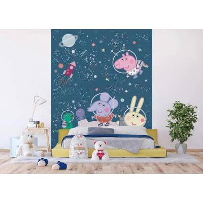Ag Design FTD3P-5173 Dětská vliesová fototapeta na zed' Prasátko Peppa Vesmírné Dobrodružství, rozměry 225 x 270 cm