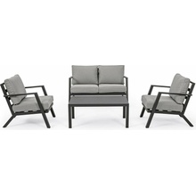 Bizzotto Harley Sivý hliníkový záhradný lounge set pre 4