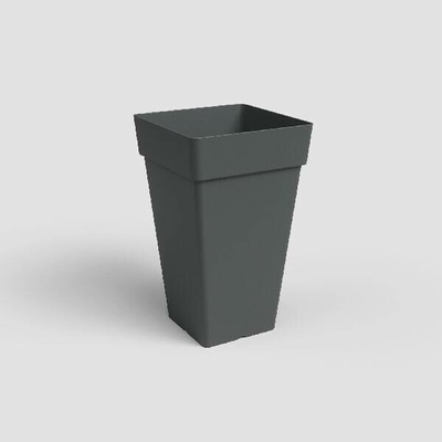 Artevasi Květináč CAPRI čtvercový 50cm plast tm.šedá antracit