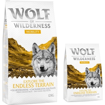 Wolf of Wilderness 12 + 2 подарък! 14 кг Wolf of Wilderness суха храна - Xplore The Endless Terrain Mobility с пилешко