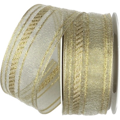 Stuha vánoční OUTDOOR ORGANDY WATERPROOF GOLD 40mm x 10m ( 9,90 Kč/m) – Zbozi.Blesk.cz