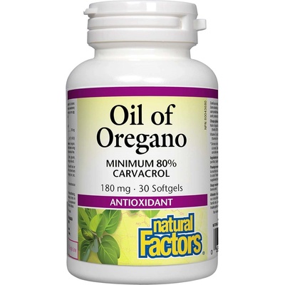 Natural Factors Oil of Oregano, 180 mg, 30 капсули, Natural Factors
