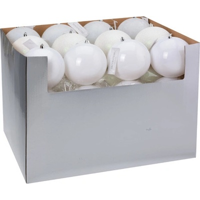 KOOPMAN Vánoční koule PP 120 mm bílá mix 1ks