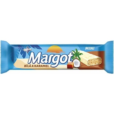 Margot mini biela a karamel, sójová tyčinka máčaná v bielej poleve s kúskami karamelu 40 g