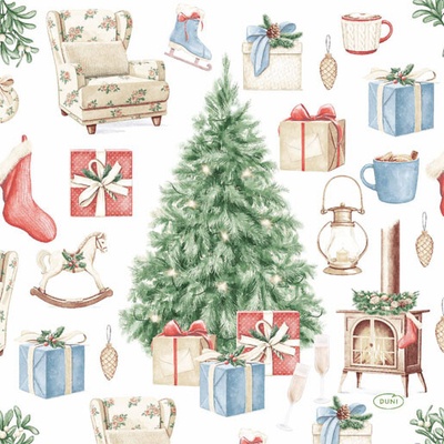DUNI Servítka 3V tree and gift 33x33cm