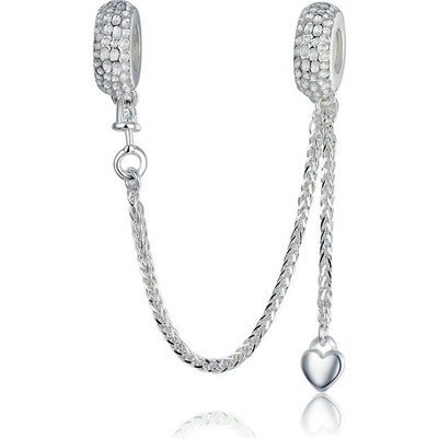 P&J Jewellery Stříbrný Bezpečnostní řetízek Milující srdce SSB6