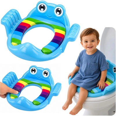 Lean Toys WC redukcia s mäkkým polstrovaním a úchytmi, modrá