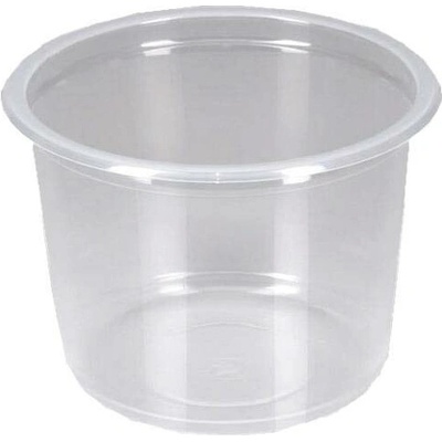 Plastová zatavovací miska PP na polévku 500 ml kulatá transparentní, 1 karton (10bal)