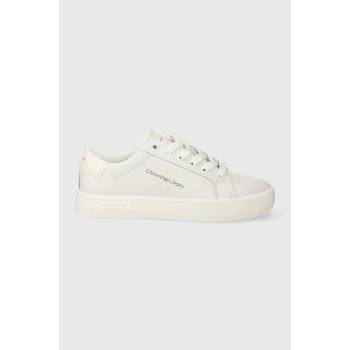 Calvin Klein Jeans Кожени маратонки Calvin Klein Jeans CLASSIC CUPSOLE LACEUP LTH WN LACE UP в бяло YW0YW01269 (YW0YW01269)