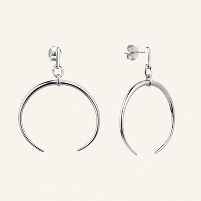 SilveAmo Veľkolepé strieborné náušnice Crescent C22004