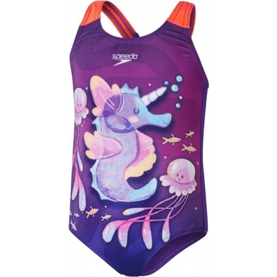 Speedo Digital Placement Girls Purple/Orange