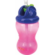 Nuby hrnček netečúci s mäkkou sklápacou slamkou a regulovateľným prietokom 360ml červený