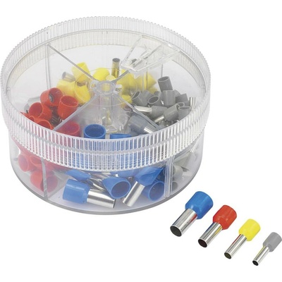 TRU COMPONENTS 739966 sada dutiniek 4 mm², 6 mm², 10 mm², 16 mm² čiastočne izolované sivá, žltá, červená, modrá 100 ks