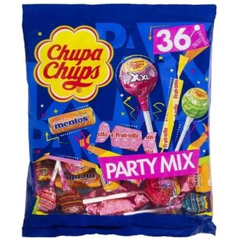 Chupa Chups Party Mix микс от близалка и карамел с плодов вкус 36 бр. 400гр