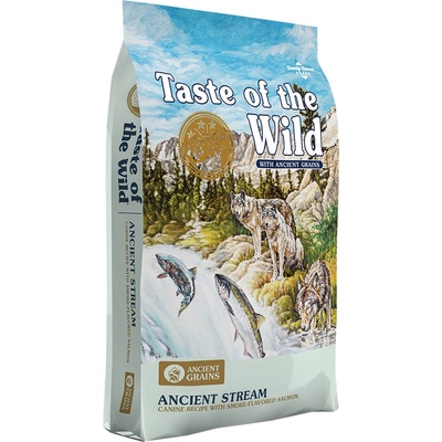 Taste of the Wild Ancient Grain 2x 12, 7кг Ancient Stream Taste of the Wild, суха храна за кучета - със сьомга