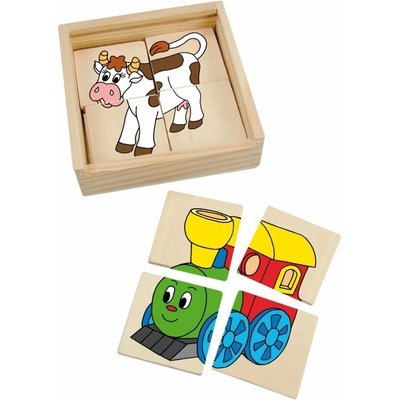 Woody Puzzle baby v kufříku Mašinka