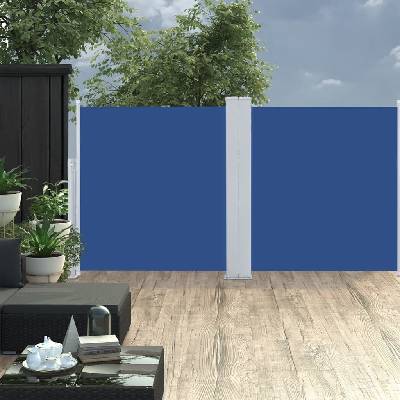 vidaXL Zatahovací boční markýza modrá 117 x 600 cm
