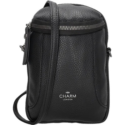 Charm London elegantní kožená kabelka na mobil „Belleza“ Černá