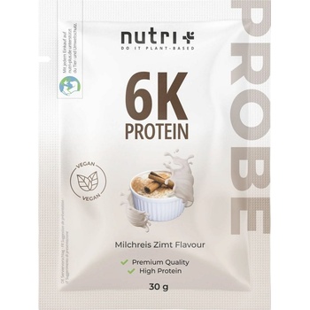nutri + Пробен размер на веган протеин на прах 6K - Rice Pudding-Cinnamon