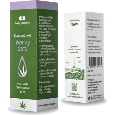 Svatý Sedláček Nervy Konopné kapky 26% 30 ml