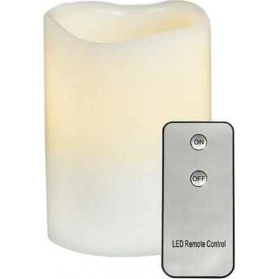 ACA Lighting bílá svíčka 1 LED na baterie 2xAA + dálkové ovládání teplá bílá IP20 pr.7.5x12.5cm F0711515
