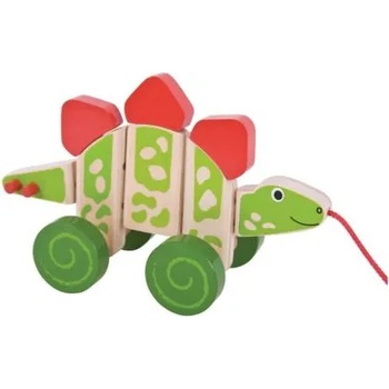 Image 1 of Bigjigs Toys - Дървена играчка за дърпане - Динозавър (BB112)