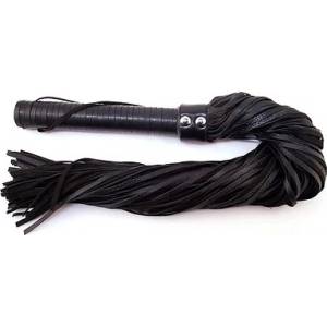 Rouge Long Leather Flogger Black