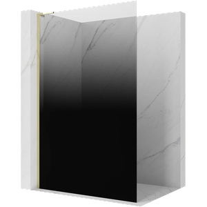 Mexen Kioto L душ стена Walk-in 100 x 200 cm, черно омбре 8 mm, златна - 800-100-103-50-76 (800-100-103-50-76)