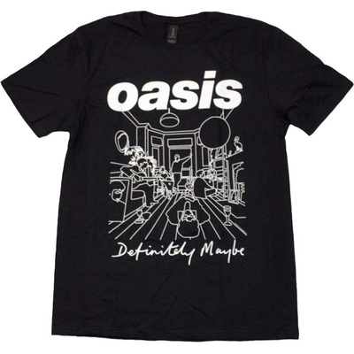Oasis tričko Definitely Maybe Line Drawing Black