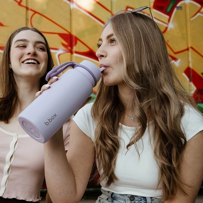 B.Box nerezová termolahev s brčkem 1 l Lilac