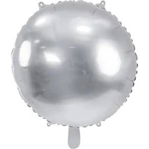 PartyDeco Балон от фолио, сребрист, кръгъл, 80 см