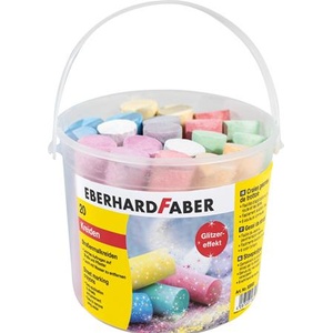 Eberhard Faber Асфалтова креда, комплект от 20 броя, eberhard faber, 6 блестящи цвята 526520 (526520)