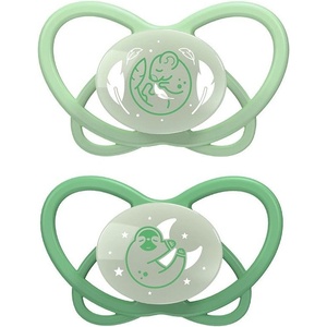 NIP Силиконови залъгалки NIP Green - Нощни, 16-32 м, 2 броя, зелен (34000821316263) - ozone
