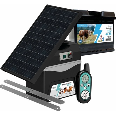 Bateriový RF zdroj fencee battery DUO RF BDX10 s ovladačem + solární panel 30 W + konzole + baterie