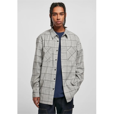 Urban Classics Мъжка дълга карирана риза Urban Classics Long ShirtUB-TB5594-01239 - Черен, размер L