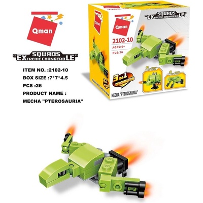 Qman Squros Extreme Changeable 2102-10 Robot Pterosauria 3v1