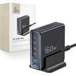 Tech-Protect dc160w-gan 6-портово настолно зарядно pd 160w / qc3.0 черно (5906302335695)