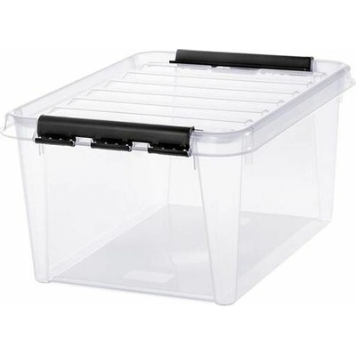 SMARTSTORE Úložný box Classic 31, průhledný, plast, 32 l, černé úchytky, SMARTSTORE 3510070 223752