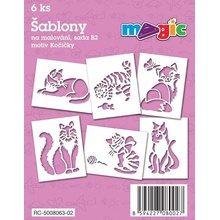 Magic šablony papírové 6 ks sada B2 Kočičky