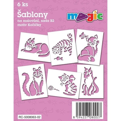 Magic šablony papírové 6 ks sada B2 Kočičky – Sleviste.cz