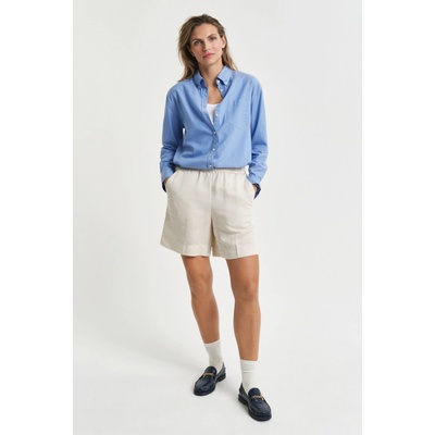 Gant šortky REL LINEN BLEND PULL ON SHORTS PUTTY